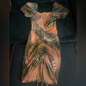 Tropical mini body con dress size S
